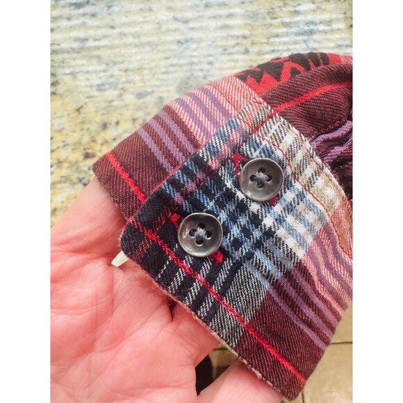 Ariat Womens Red Plaid Button-Up Western Cowgirl Shirt S Santa Fe Tribal Print - Picture 9 of 12